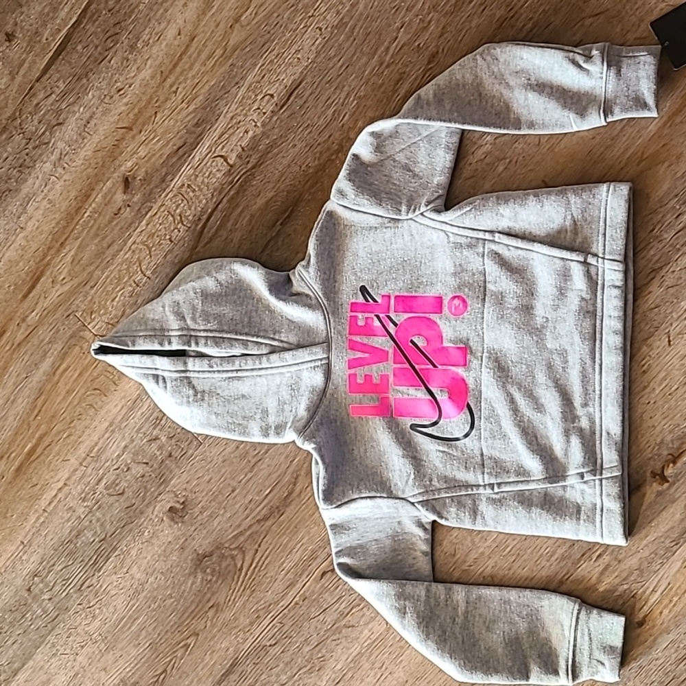 NIKE BRAND SIGNATURE GIRL'S GRAY PULLOVER HOODIE SIZE 5
